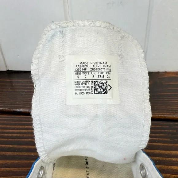 Converse Chuck Taylor All Star Blue Low Top Sneakers – Women’s 7 / Men’s 5 - Picture 9 of 10